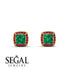 Hidden Halo Princess Emerald Earrings - Georgia No. 49 image 2