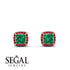 Hidden Halo Princess Emerald Earrings - Georgia No. 50 image 2