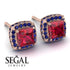 Hidden Halo Princess Ruby Earrings - Georgia No. 71
