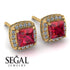 Hidden Halo Princess Ruby Earrings - Georgia No. 10 image 3