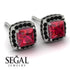Hidden Halo Princess Ruby Earrings - Georgia No. 42