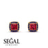 Hidden Halo Princess Ruby Earrings - Georgia No. 70
