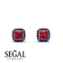 Hidden Halo Princess Ruby Earrings - Georgia No. 72 image 2