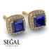 Hidden Halo Princess Sapphire Earrings - Georgia No. 13 image 10