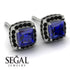 Hidden Halo Princess Sapphire Earrings - Georgia No. 45 image 3