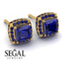 Hidden Halo Princess Sapphire Earrings - Georgia No. 73