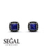 Hidden Halo Princess Sapphire Earrings - Georgia No. 45 image 2