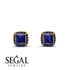 Hidden Halo Princess Sapphire Earrings - Georgia No. 73