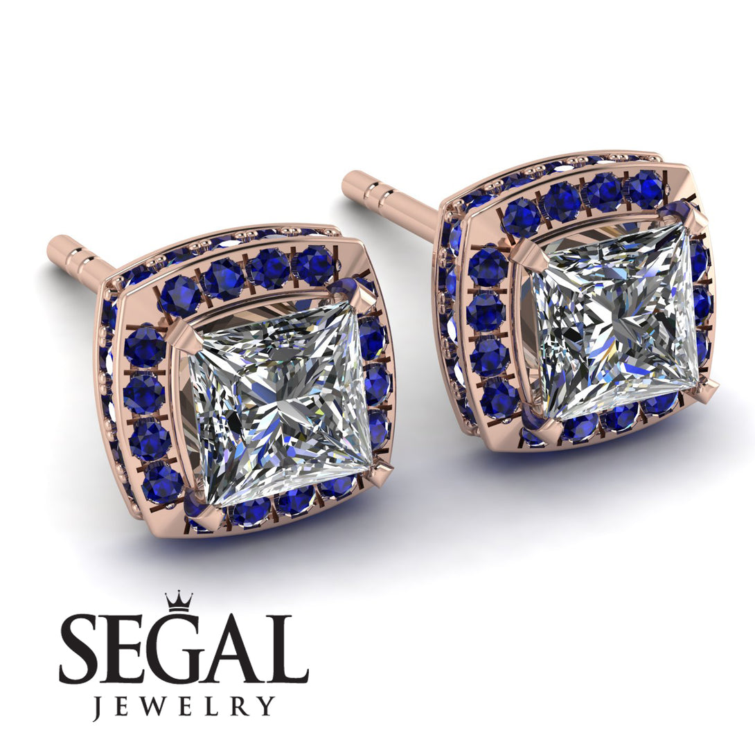 Hidden Halo Princess Diamond Earrings - Georgia No. 62