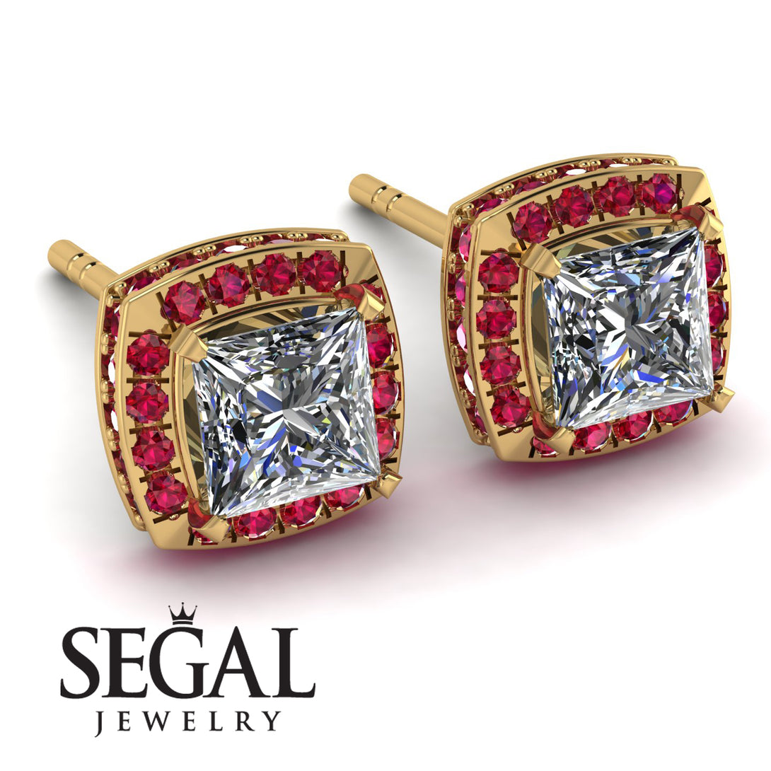 Hidden Halo Princess Diamond Earrings - Georgia No. 46