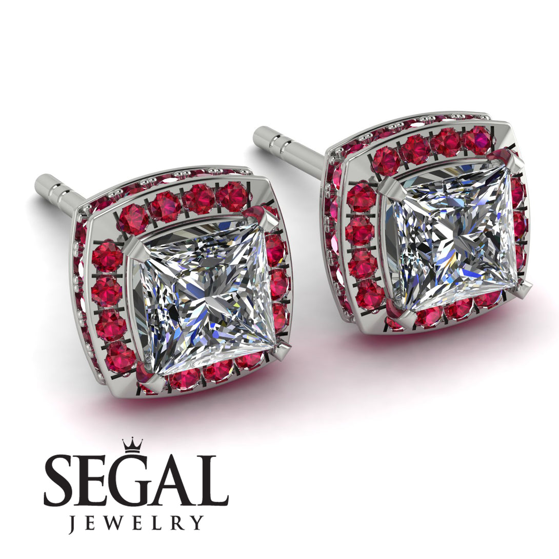 Hidden Halo Princess Diamond Earrings - Georgia No. 48