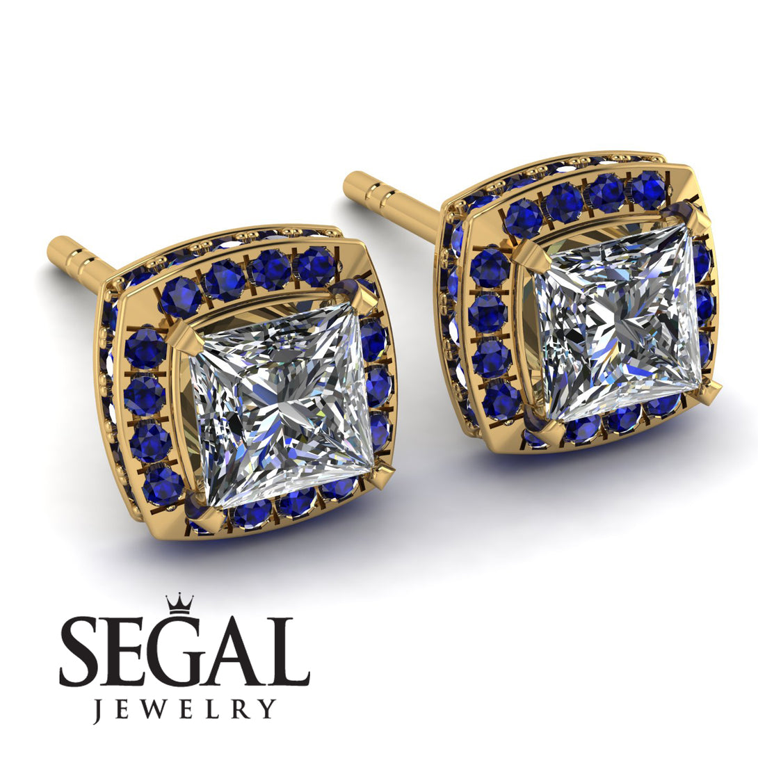 Hidden Halo Princess Diamond Earrings - Georgia No. 61