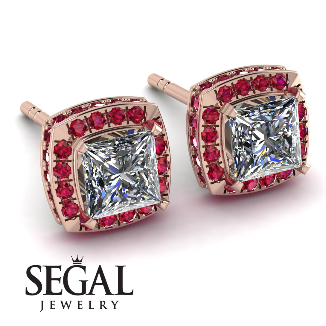 Hidden Halo Princess Diamond Earrings - Georgia No. 47