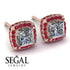 Hidden Halo Princess Diamond Earrings - Georgia No. 47 image 10
