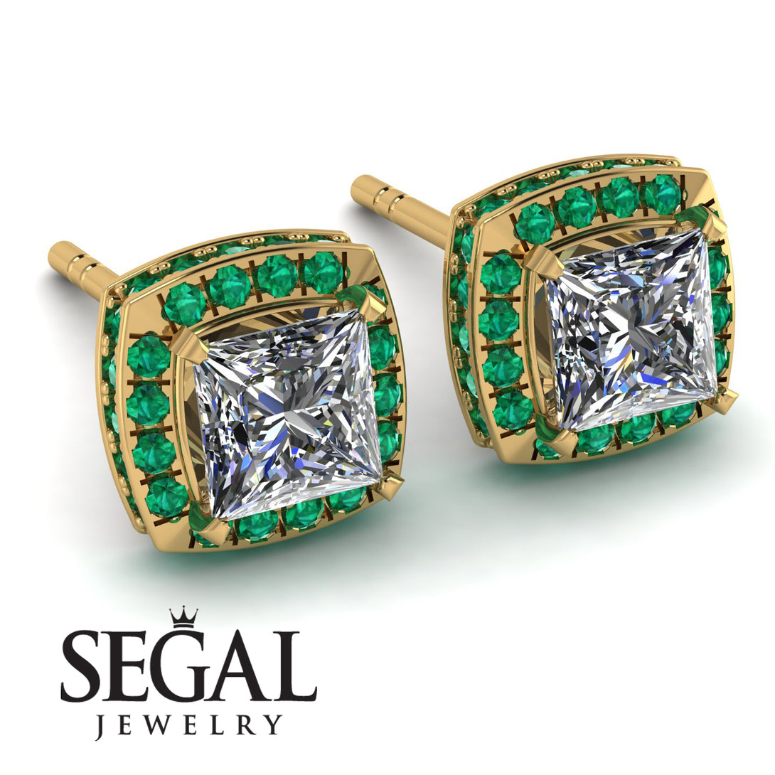 Hidden Halo Princess Diamond Earrings - Georgia No. 16