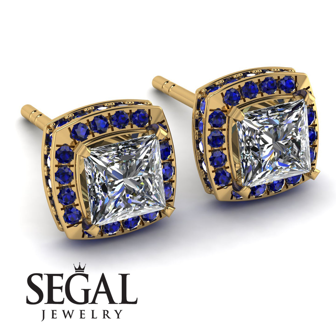 Hidden Halo Princess Diamond Earrings - Georgia No. 61