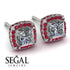 Hidden Halo Princess Diamond Earrings - Georgia No. 48 image 3