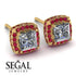 Hidden Halo Princess Diamond Earrings - Georgia No. 46