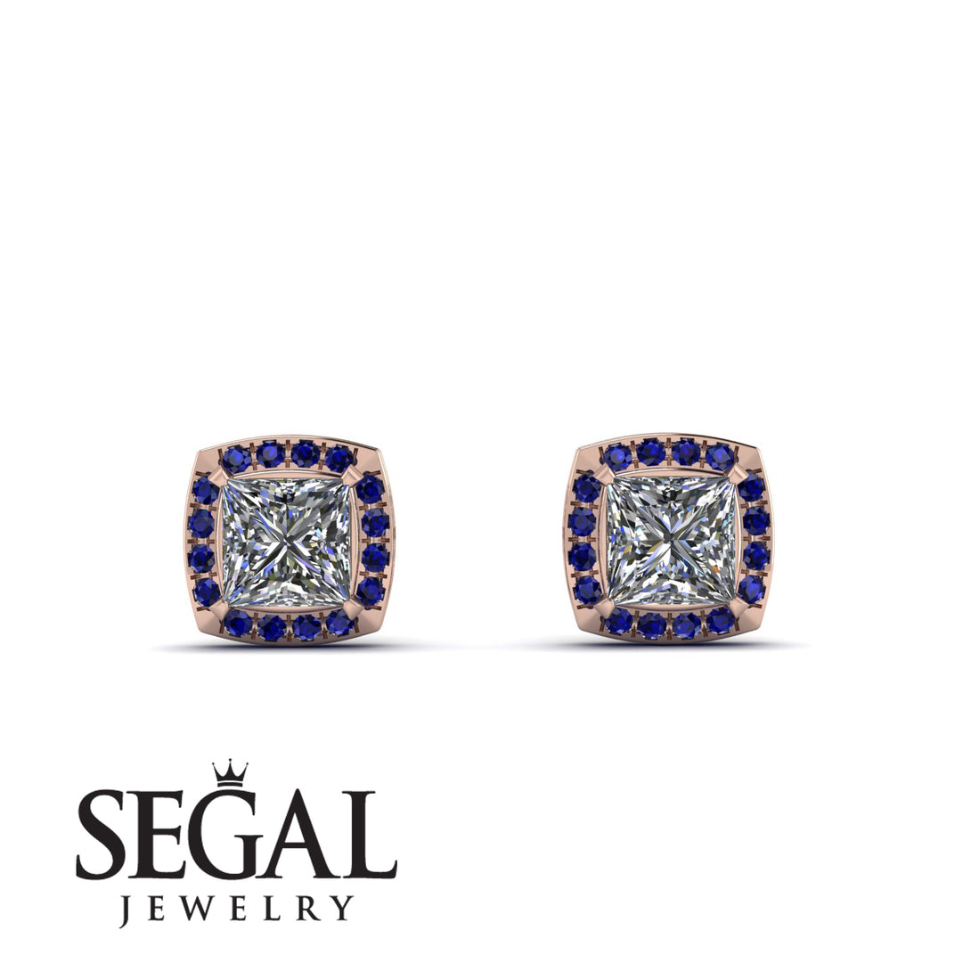 Hidden Halo Princess Diamond Earrings - Georgia No. 62
