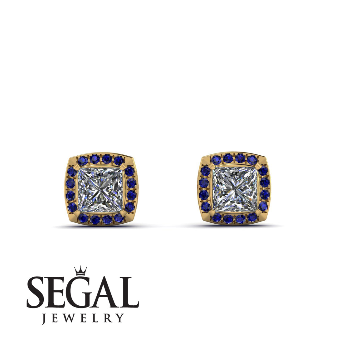 Hidden Halo Princess Diamond Earrings - Georgia No. 61
