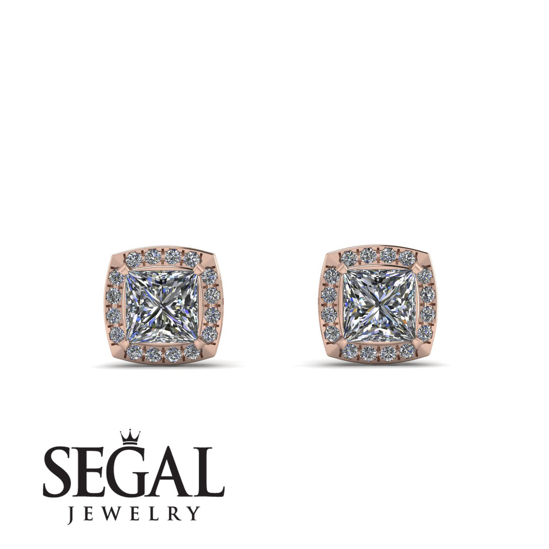 Hidden Halo Princess Diamond Earrings - Georgia No. 2