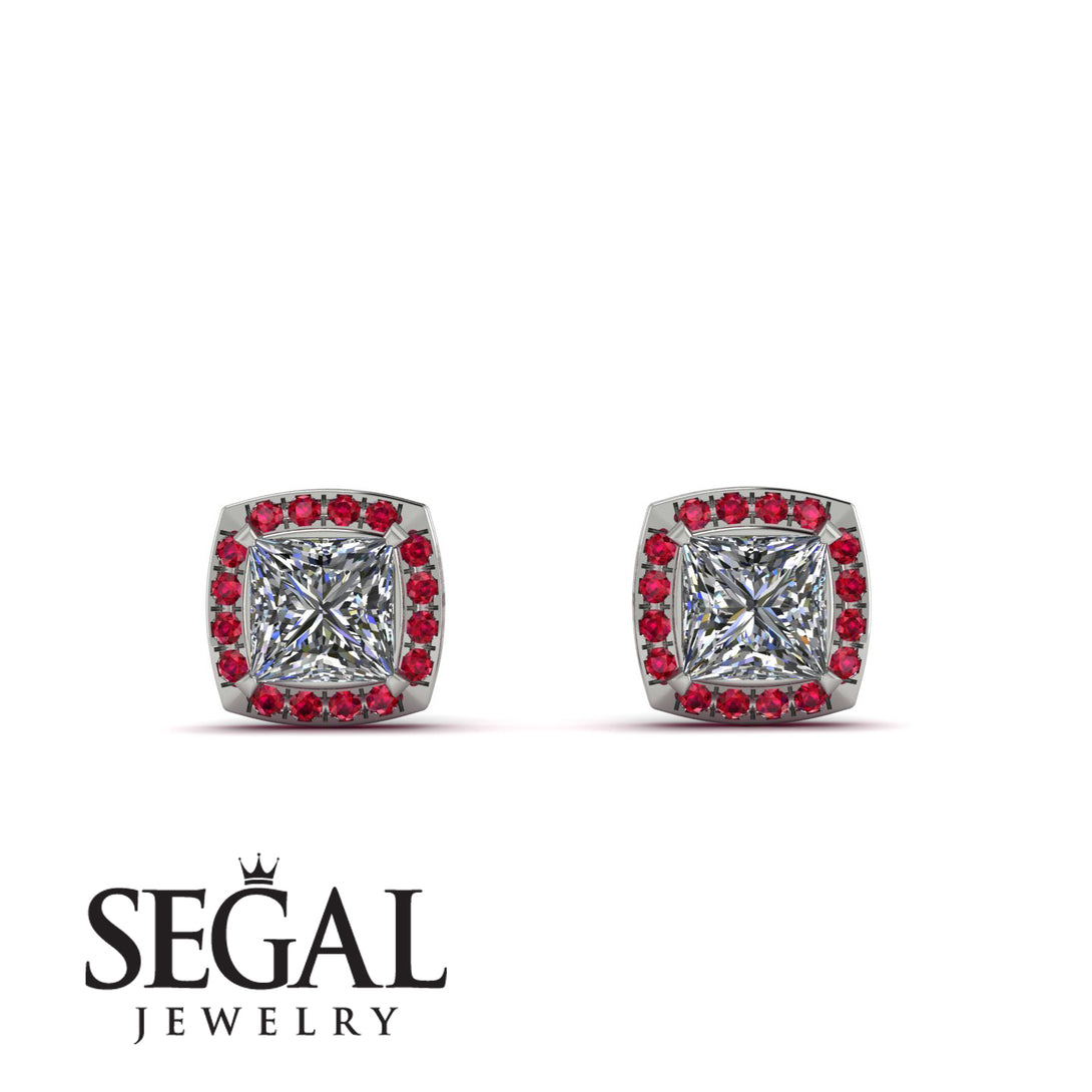 Hidden Halo Princess Diamond Earrings - Georgia No. 48