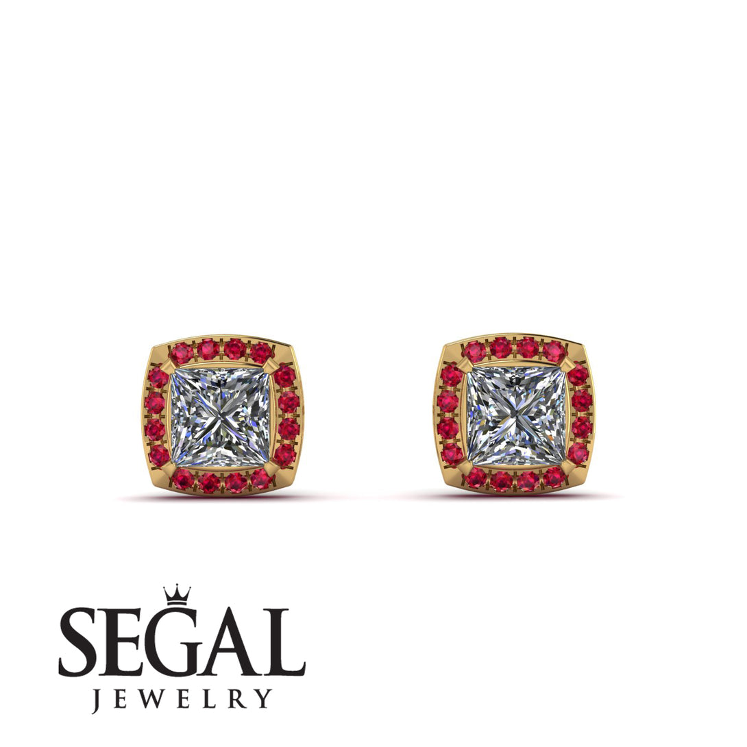 Hidden Halo Princess Diamond Earrings - Georgia No. 46