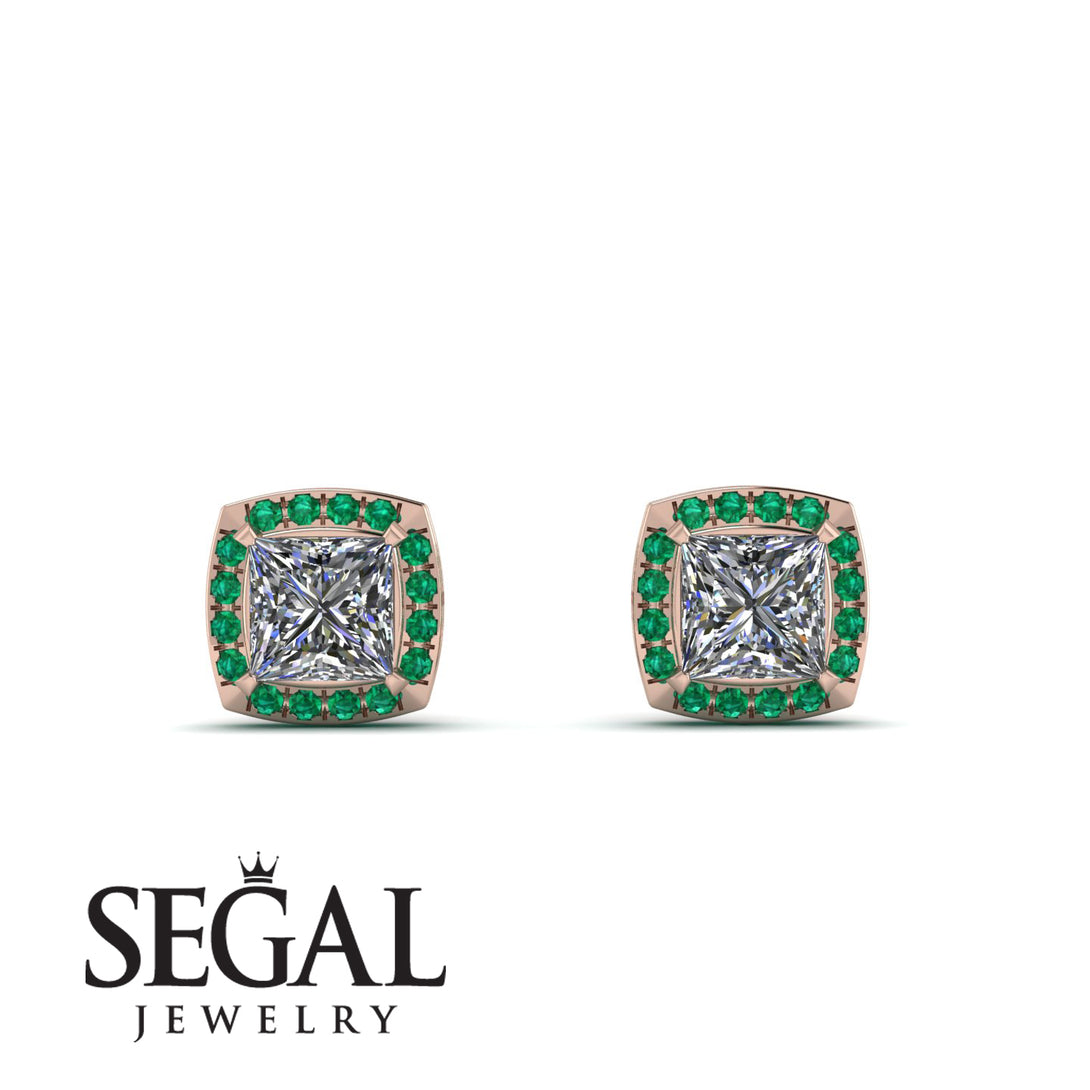 Hidden Halo Princess Diamond Earrings - Georgia No. 17