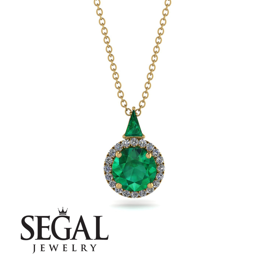 Hidden Halo Emerald Necklace - Joanna No. 4
