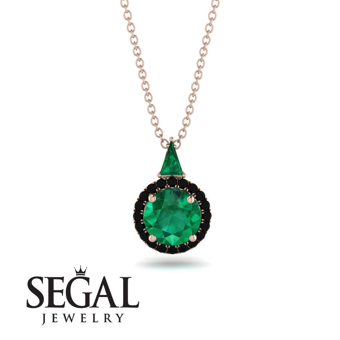 Hidden Halo Emerald Necklace - Joanna No. 35