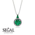Hidden Halo Emerald Necklace - Joanna No. 6