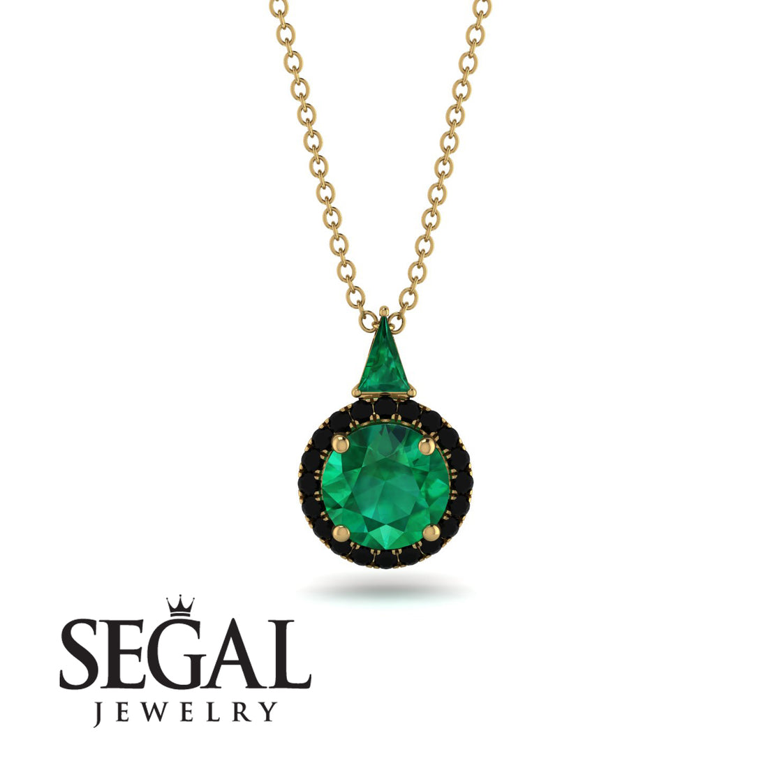 Hidden Halo Emerald Necklace - Joanna No. 34