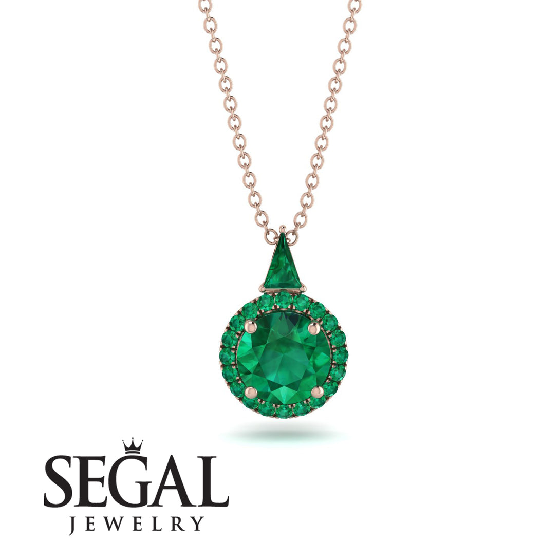 Hidden Halo Emerald Necklace - Joanna No. 20