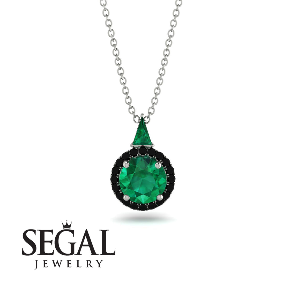 Hidden Halo Emerald Necklace - Joanna No. 36