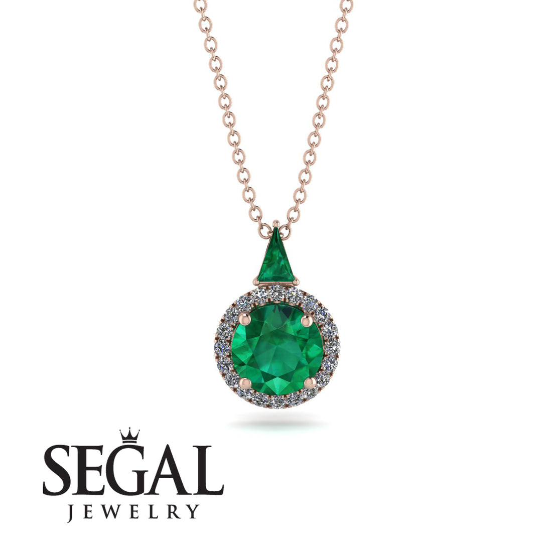 Hidden Halo Emerald Necklace - Joanna No. 5