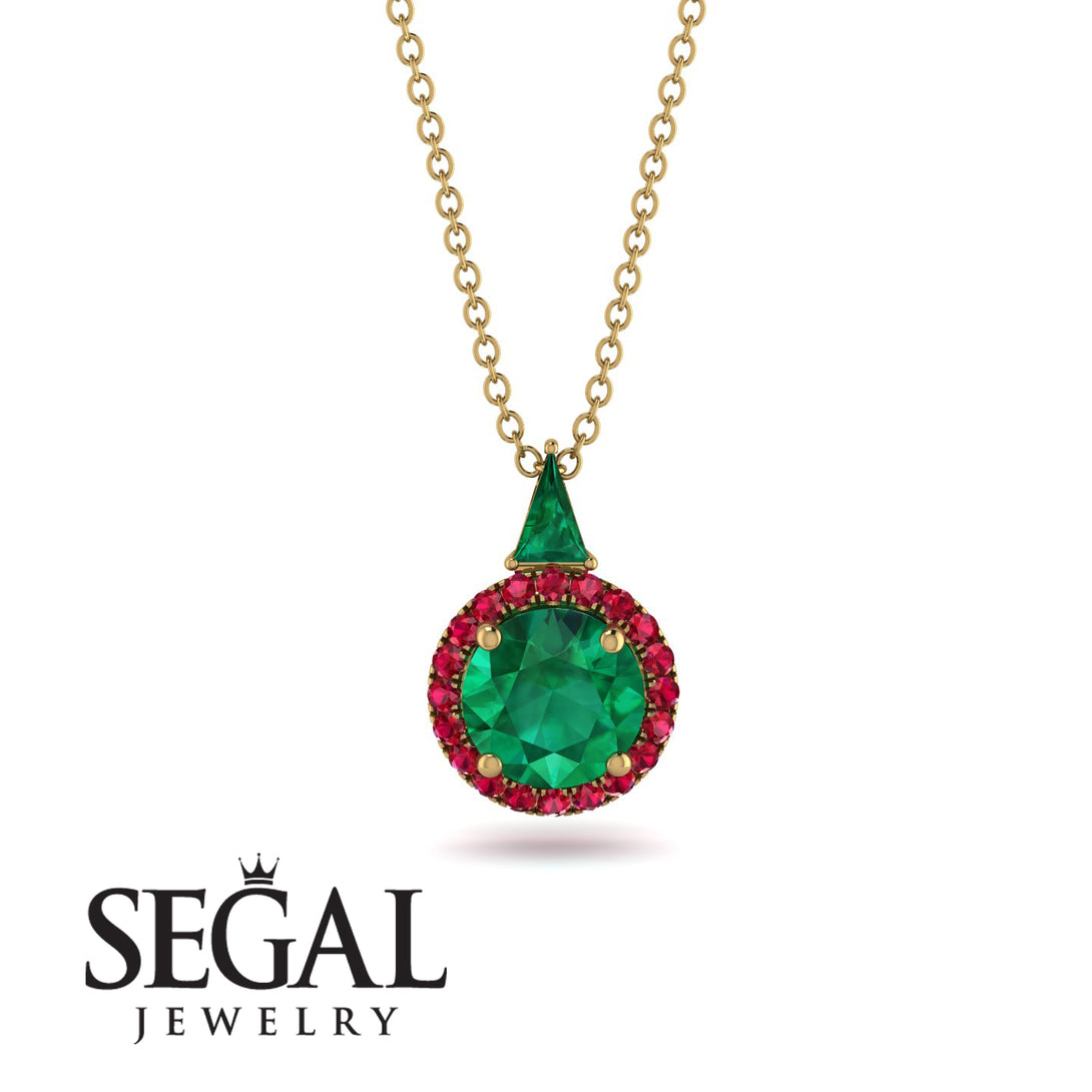 Hidden Halo Emerald Necklace - Joanna No. 49