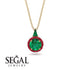 Hidden Halo Emerald Necklace - Joanna No. 49