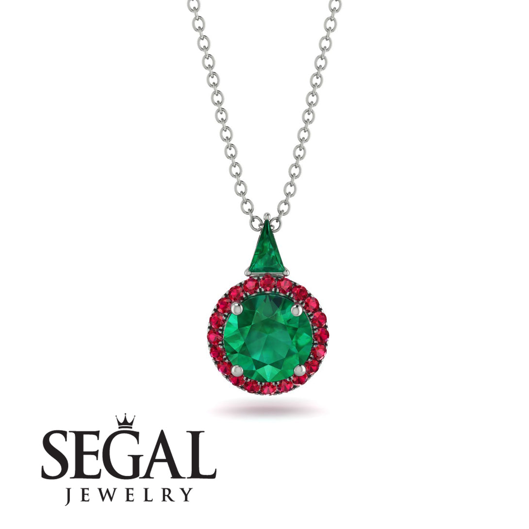 Hidden Halo Emerald Necklace - Joanna No. 51