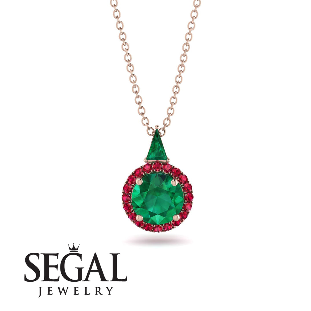 Hidden Halo Emerald Necklace - Joanna No. 50