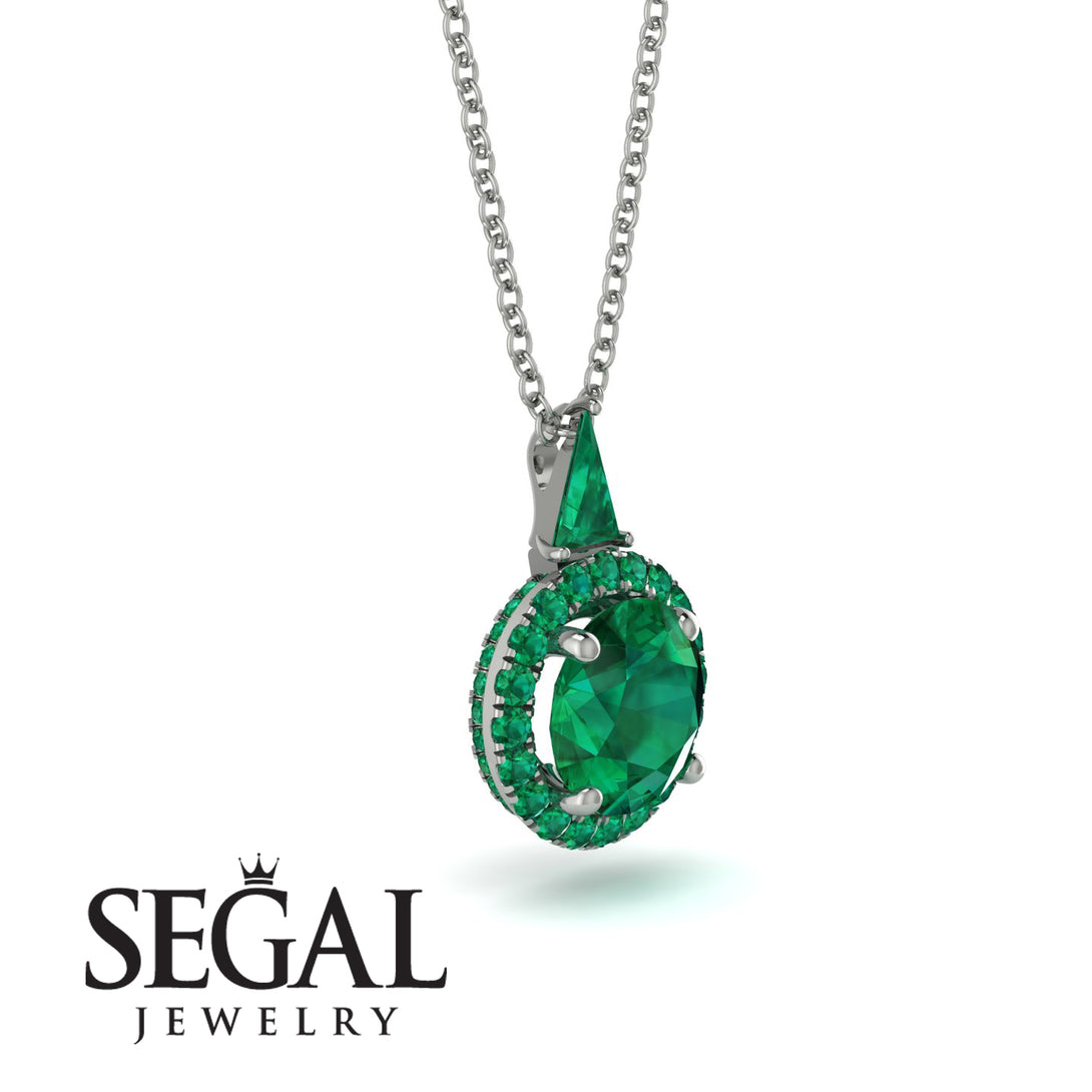 Hidden Halo Emerald Necklace - Joanna No. 21