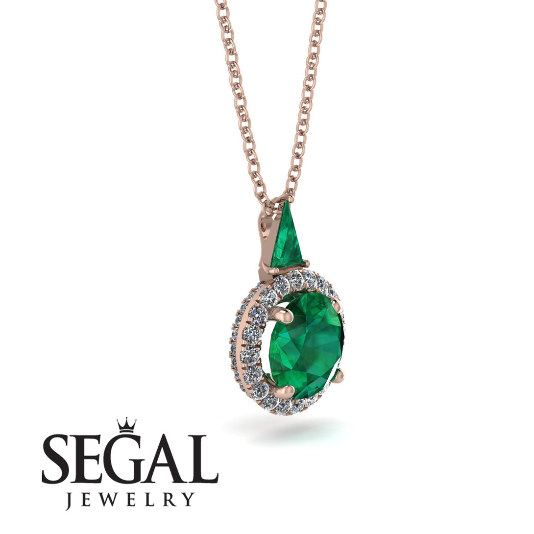 Hidden Halo Emerald Necklace - Joanna No. 5