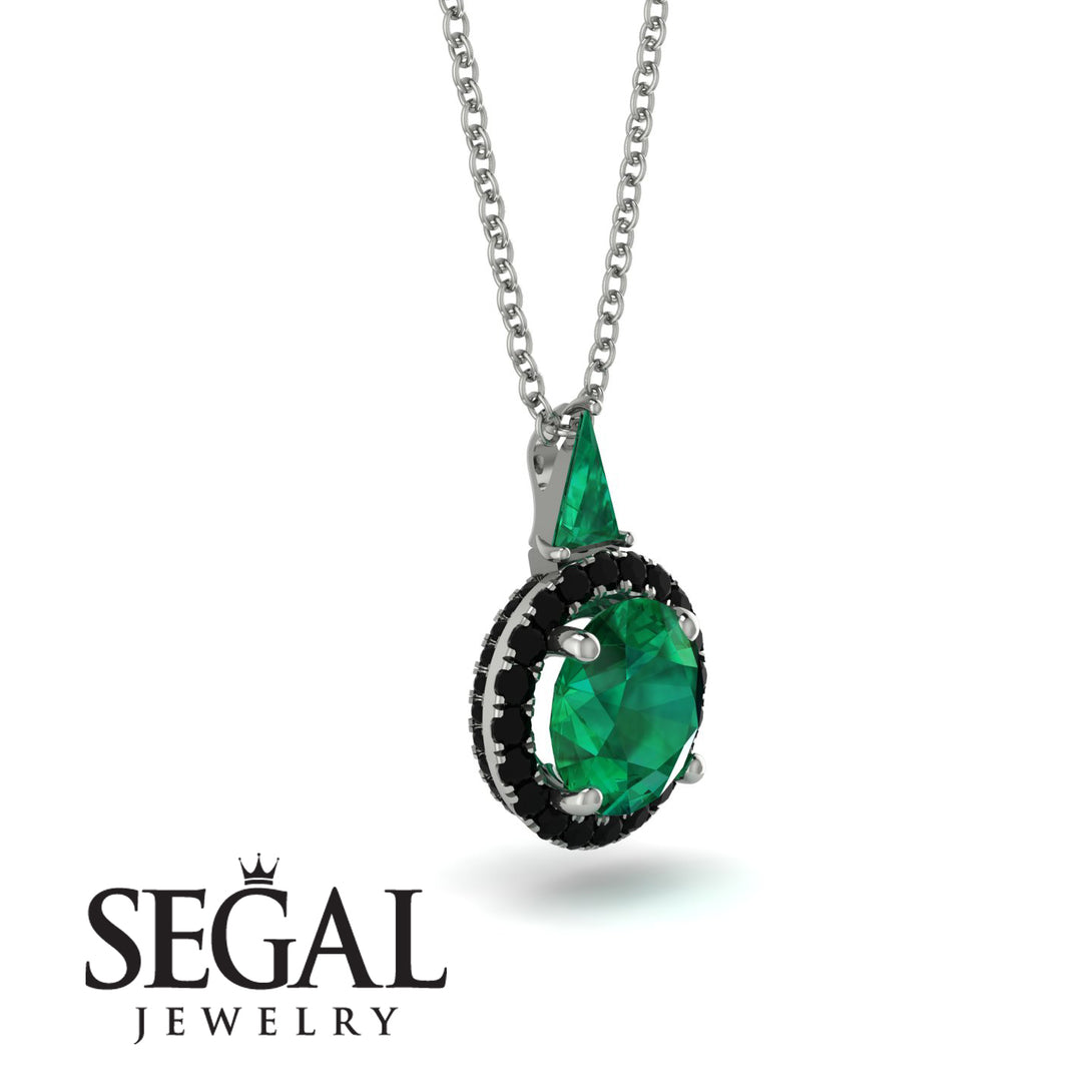 Hidden Halo Emerald Necklace - Joanna No. 36