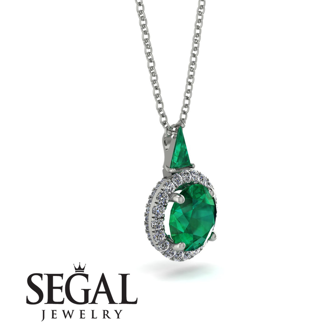 Hidden Halo Emerald Necklace - Joanna No. 6