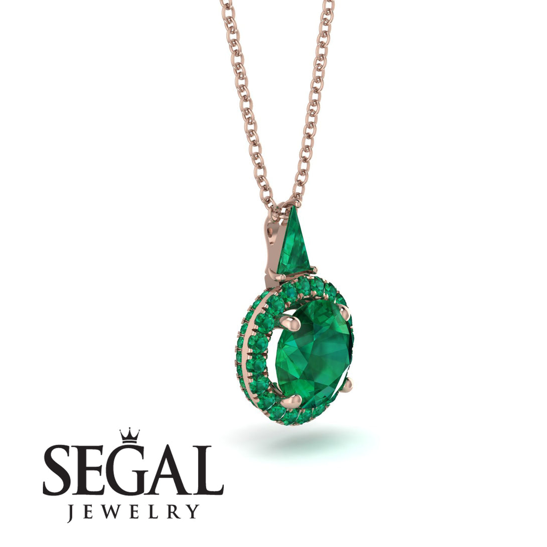 Hidden Halo Emerald Necklace - Joanna No. 20