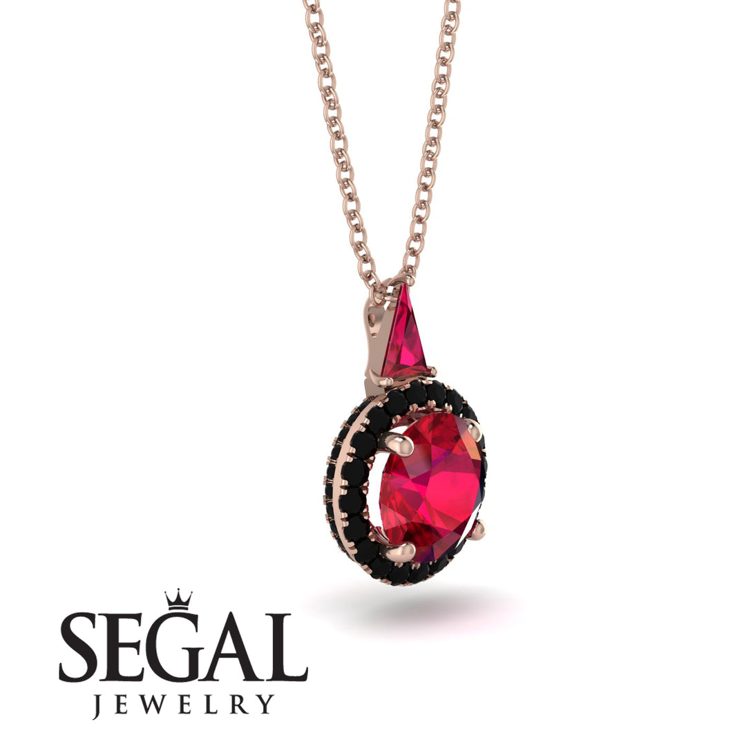 Hidden Halo Ruby Necklace - Joanna No. 41