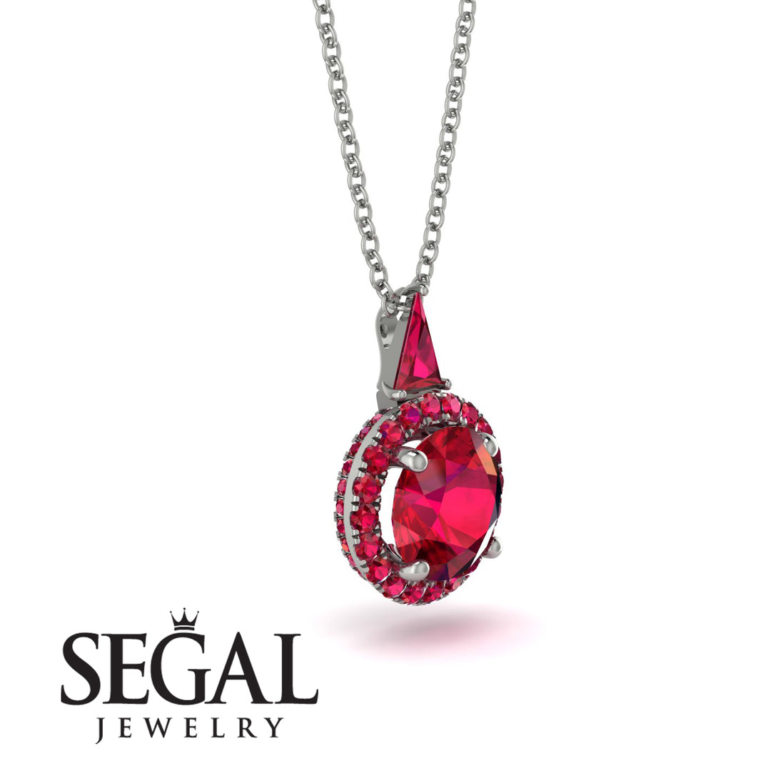 Hidden Halo Ruby Necklace - Joanna No. 57