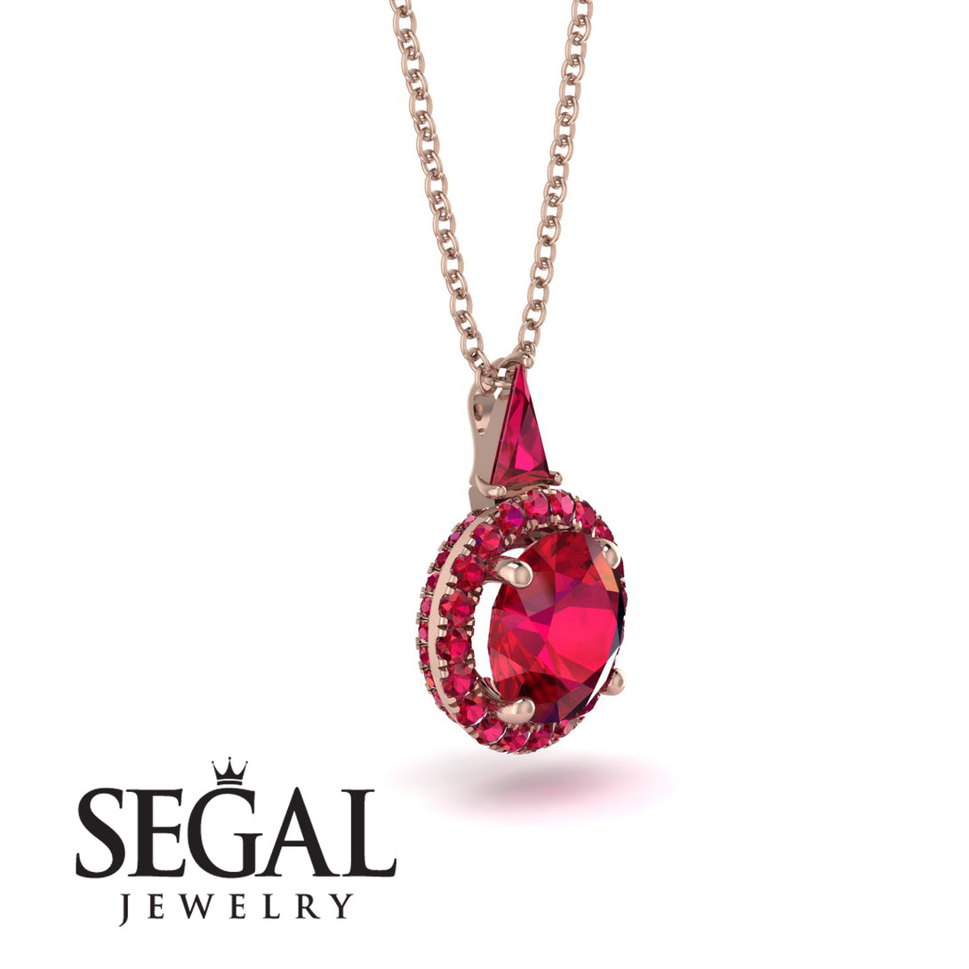 Hidden Halo Ruby Necklace - Joanna No. 56