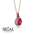 Hidden Halo Ruby Necklace - Joanna No. 11