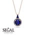 Hidden Halo Sapphire Necklace - Joanna No. 14