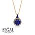 Hidden Halo Sapphire Necklace - Joanna No. 13